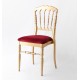  Chaise Napoleon III Dorée assise Rouge