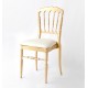  Chaise Napoleon III Dorée assise Blanche