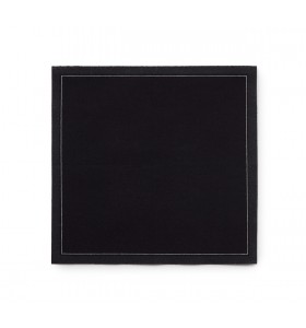 Serviettes cocktail Noire coton non tissé 20x20 cm