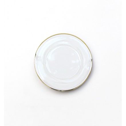 location Assiette cocktail en verre Filet Or