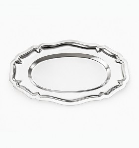 Plateau Vintage Ovale en Inox              