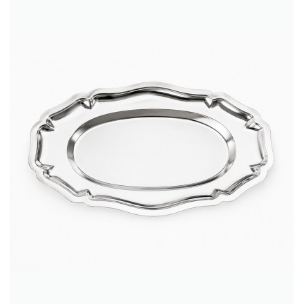Plateau Vintage Ovale en Inox              
