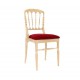 Chaise Napoleon III Bois Vernis assise Rouge